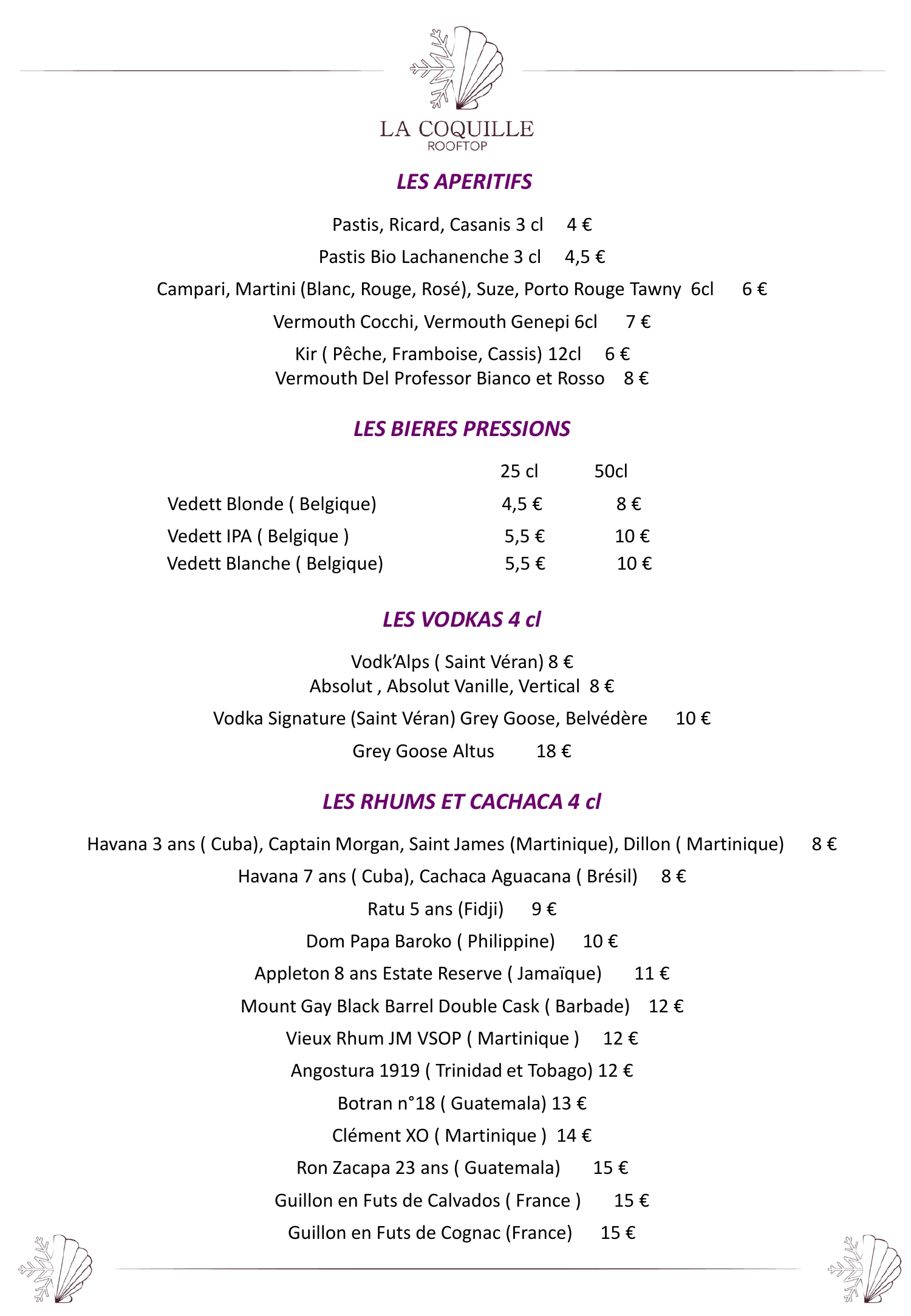 Carte Alcool 1