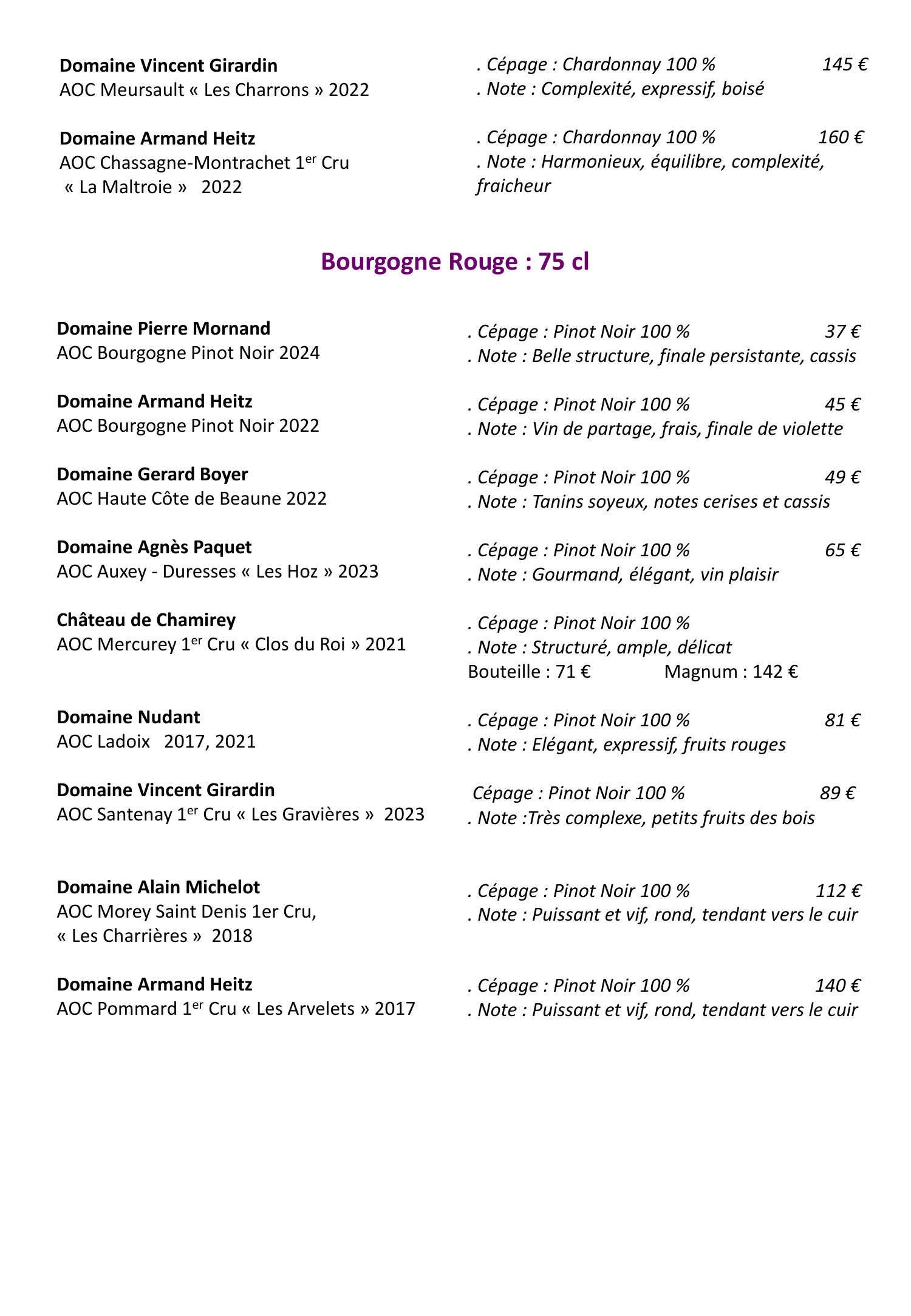 Carte Vins 4