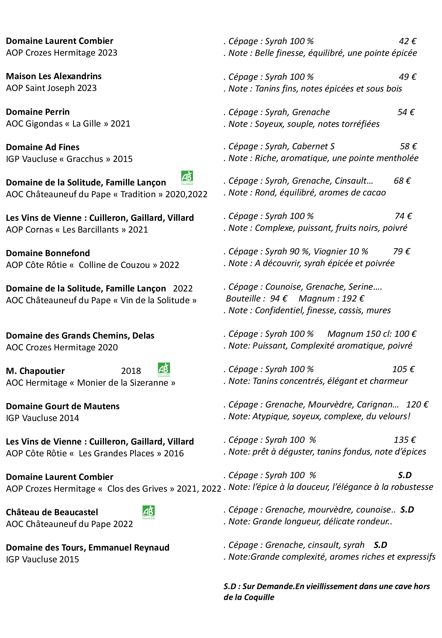 Carte Vins 6