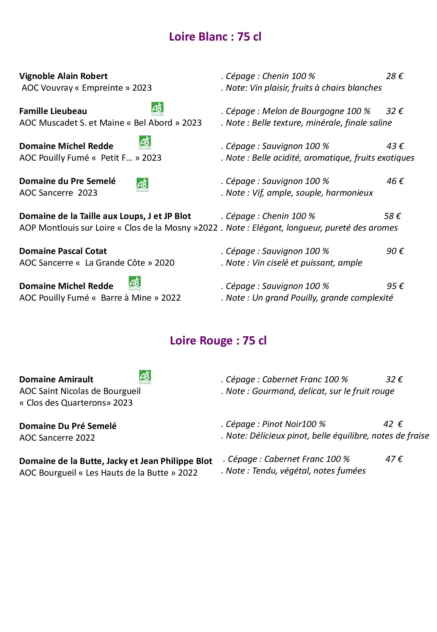 Carte Vins 7